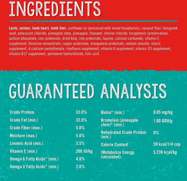 Show full view: Stella & Chewy's Stella's Solutions Skin & Coat Boost Freeze-Dried Raw Grass-Fed Lamb & Wild-Caught Salmon Dinner Morsels Dog Food, 13-oz bag slide 3 of 8