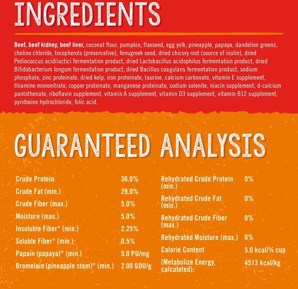 Show full view: Stella & Chewy's Stella's Solutions Digestive Boost Freeze-Dried Raw Grass-Fed Beef Dinner Morsels Dog Food, 13-oz bag slide 3 of 8