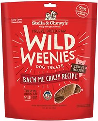 Stella & Chewy's Wild Weenies Bac'n Me Crazy Recipe Freeze-Dried Raw Dog Treats, 3-oz bag