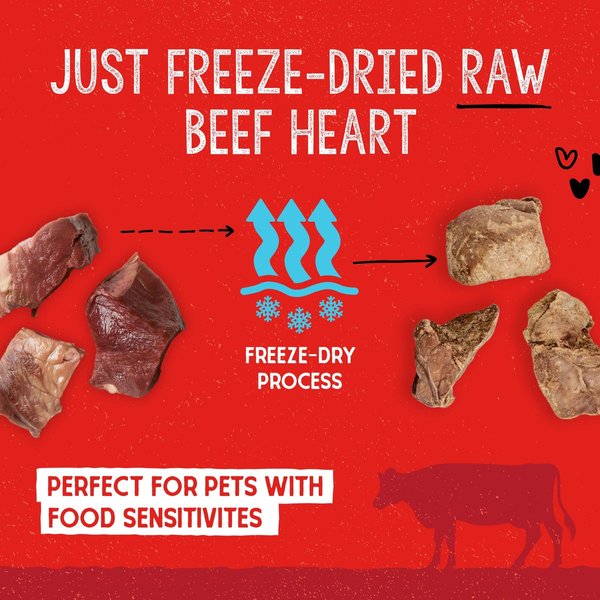 Show full view: Stella & Chewy's Beef Heart Freeze-Dried Raw Dog Treats, 3-oz bag slide 5 of 9