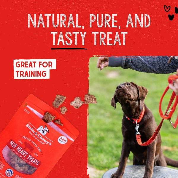 Show full view: Stella & Chewy's Beef Heart Freeze-Dried Raw Dog Treats, 3-oz bag slide 4 of 9
