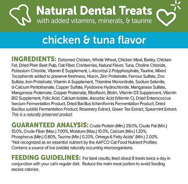 Show full view: WHIMZEES by Wellness Natural Chicken & Tuna Dental Cat Treats, 56.7-g bag slide 8 of 9