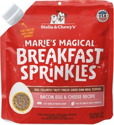 Stella & Chewy's Marie's Magical Breakfast Sprinkles Freeze-Dried Raw Bacon, Egg & Cheese Recipe Grain-Free Dog Food Topper, 7-oz bag