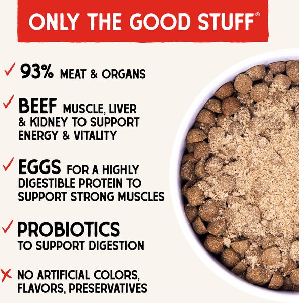 Show full view: Stella & Chewy's Marie's Magical Breakfast Sprinkles Freeze-Dried Raw Breakfast Burger Recipe Grain-Free Dog Food Topper, 7-oz bag slide 3 of 10