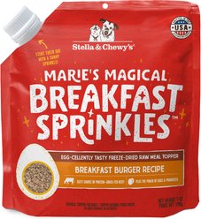 Stella & Chewy's Marie's Magical Breakfast Sprinkles Freeze-Dried Raw Breakfast Burger Recipe Grain-Free Dog Food Topper, 7-oz bag