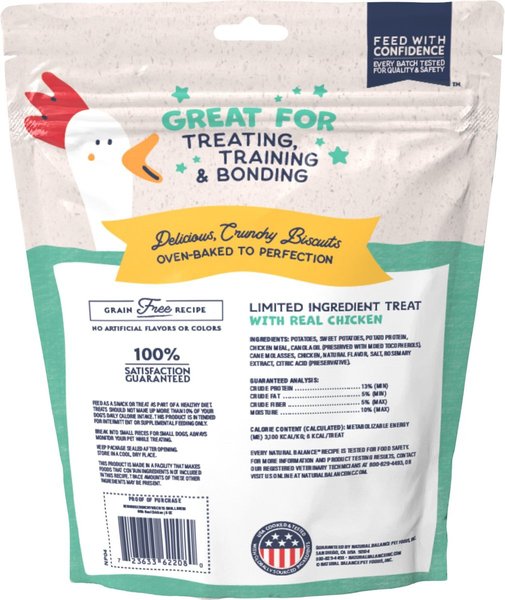 Show full view: Natural Balance Rewards Crunchy Biscuits with Real Chicken Dog Treats, 227-g bag slide 3 of 10