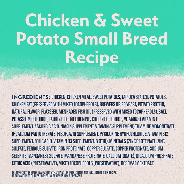 Show full view: Natural Balance Limited Ingredient Chicken & Sweet Potato Formula Small Breed Bites Grain-Free Dry Dog Food, 1.81-kg bag slide 3 of 9