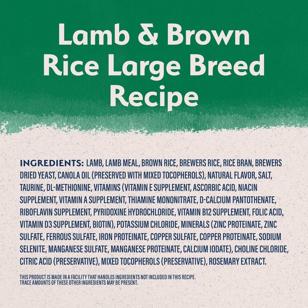 Show full view: Natural Balance Limited Ingredient Lamb & Brown Rice Large Breed Recipe Dry Dog Food, 11.79-kg bag slide 4 of 9