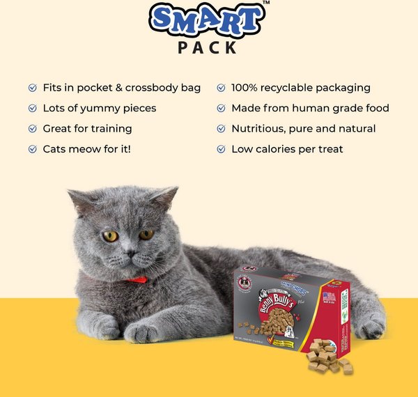 Show full view: Benny Bullys Mini Chops Smart Pack Beef Liver Plus Beef Heart Freeze-Dried Cat Treats, 18-g box slide 4 of 5