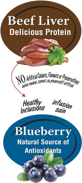 Show full view: Benny Bullys Pillow Pack Mini Bits Beef Liver Plus Blueberry Freeze-Dried Dog Treats, 18-g bag slide 3 of 4