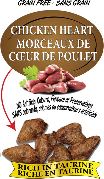 Show full view: Benny Bullys Chicken Whole Heart Raw Freeze-Dried Dog Treats, 60-g bag slide 4 of 6