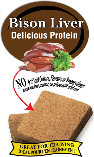 Show full view: Benny Bullys Bison Liver Chops Freeze-Dried Dog Treats, 243-g bag slide 4 of 5
