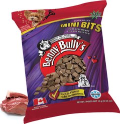 Benny Bullys Pillow Pack Mini Bits Pure Beef Heart Freeze-Dried Dog Treats, 16-g bag