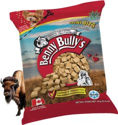 Benny Bullys Pillow Pack Mini Bits Bison Liver Freeze-Dried Dog Treats, 18-g bag