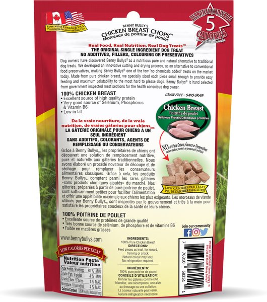 Show full view: Benny Bullys Chicken Breast Freeze-Dried Dog Treats, 60-g bag slide 3 of 6