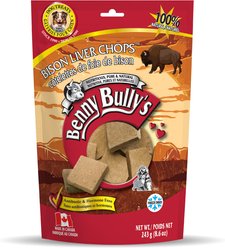 Benny Bullys Bison Liver Chops Freeze-Dried Dog Treats, 243-g bag