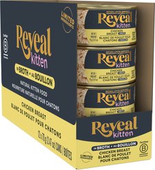 Reveal Natural Limited Ingredient Grain-Free Chicken Breast in Broth Wet Kitten Food, 2.47-oz, case of 12