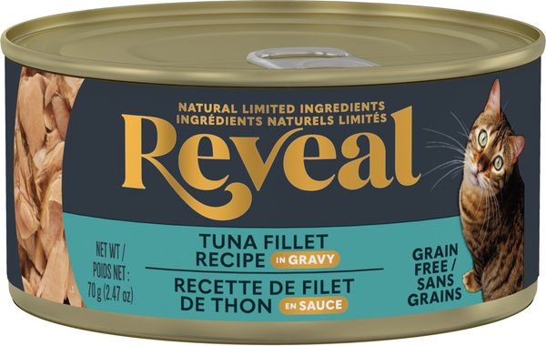 Show full view: Reveal Natural Grain-Free Tuna in Gravy Flavored Wet Cat Food, 2.47-oz can, case of 24 slide 4 of 11