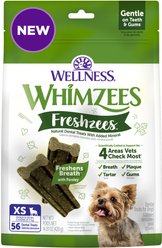 WHIMZEES by Wellness Freshzees Fresh Breath Extra Small Breed Natural Dental Dog Treats, 56 Count