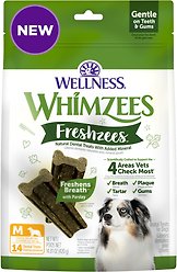 WHIMZEES by Wellness Freshzees Fresh Breath Medium Breed Natural Dental Dog Treats, 14 Count