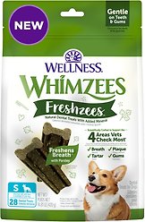 WHIMZEES by Wellness Freshzees Fresh Breath Small Breed Natural Dental Dog Treats, 28 Count
