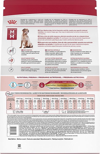 Show full view: Royal Canin Size Health Nutrition Medium Adult 7+ Dry Dog Food, 13.61-kg bag slide 6 of 7