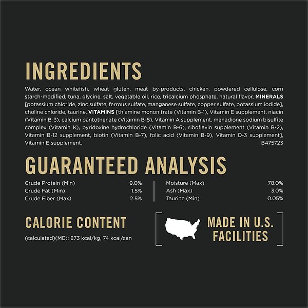 Show full view: Purina Pro Plan Indoor Balance Ocean Whitefish Entree Wet Cat Food, 85-g can, case of 24 slide 9 of 9