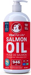 Vital Pet Life Salmon Oil Skin & Coat Health Liquid Cat & Dog Supplement, 946-ml bottle