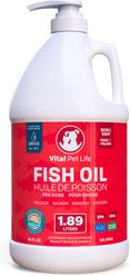 Vital Pet Life Fish Oil Skin & Coat Health Liquid Cat & Dog Supplement, 1.89-L bottle
