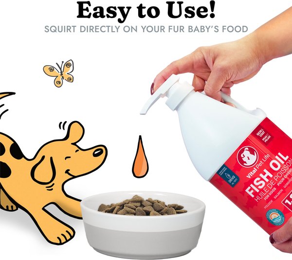 Show full view: Vital Pet Life Fish Oil Skin & Coat Health Liquid Cat & Dog Supplement, 1.89-L bottle slide 3 of 8