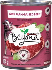 Purina Beyond Farm-Raised Beef & Spinach Recipe in Gravy Wet Dog Food, 354-g can, case of 12