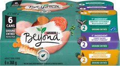 Purina Beyond Grain-Free Ground Entree Variety Pack Alaskan Cod, Salmon, Chicken & Turkey Wet Dog Food, 368-g can, case of 6