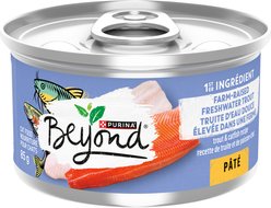 Purina Beyond Pate Grain-Free Trout & Catfish Recipe Wet Cat Food, 85-g can, case of 12