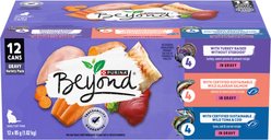 Purina Beyond Variety Pack Grain-Free Turkey, Salmon, Tuna, Cod Wet Cat Food, 85-g can, case of 12
