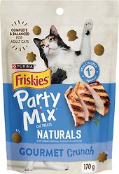 Friskies Party Mix Naturals Gourmet Crunch with Real Chicken Cat Treats, 170-g pouch