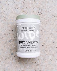 Dexypaws Oatmeal & Vitamin E Dog Cleansing Dog & Cat Wipes, 200 count