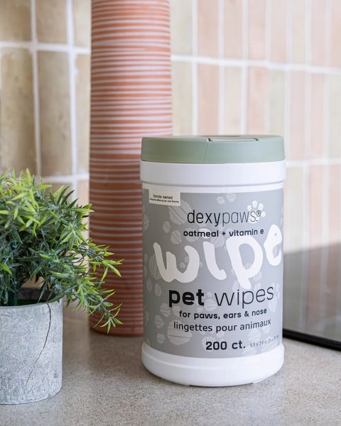 Show full view: Dexypaws Oatmeal & Vitamin E Dog Cleansing Dog & Cat Wipes, 200 count slide 4 of 4