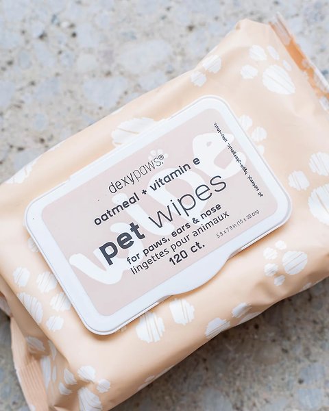 Show full view: Dexypaws Oatmeal & Vitamin E Dog Cleansing Dog & Cat Wipes, 120 count slide 3 of 3