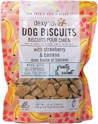 Dexypaws Strawberry, Banana & Coconut Crunchy Dog Treats, 12-oz bag