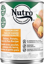Nutro Natural Choice Premium Loaf Chicken, Potato, Carrot & Pea Recipe Adult Wet Dog Food, 355-g can, case of 12