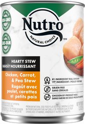 Nutro Natural Choice Hearty Stew Tender Chicken, Carrot & Pea Stew Adult Wet Dog Food, 355-g can, case of 12