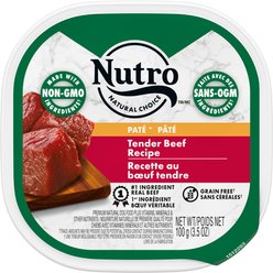 Nutro Natural Choice Pate Tender Beef Recipe Adult Wet Dog Food, 100-g tray, case of 24