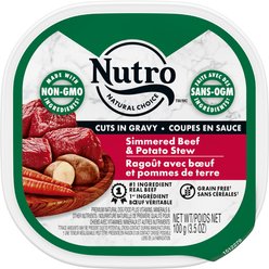Nutro Natural Choice Cuts in Gravy Simmered Beef & Potato Stew Adult Wet Dog Food, 100-g tray, case of 24