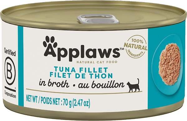 Show full view: Applaws Tuna Fillet Canned Cat Food, 2.47-oz can, case of 24 slide 3 of 10