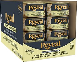 Reveal Natural Grain-Free Chicken Breast & Cheese in Broth Flavored Wet Cat Food, 2.47-oz can, case of 24