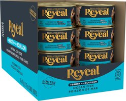 Reveal Natural Grain-Free Ocean Fish in Broth Flavored Wet Cat Food, 2.47-oz can, case of 24