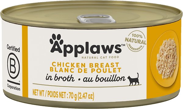 Show full view: Applaws Chicken Breast Canned Cat Food, 2.47-oz can, case of 24 slide 3 of 10