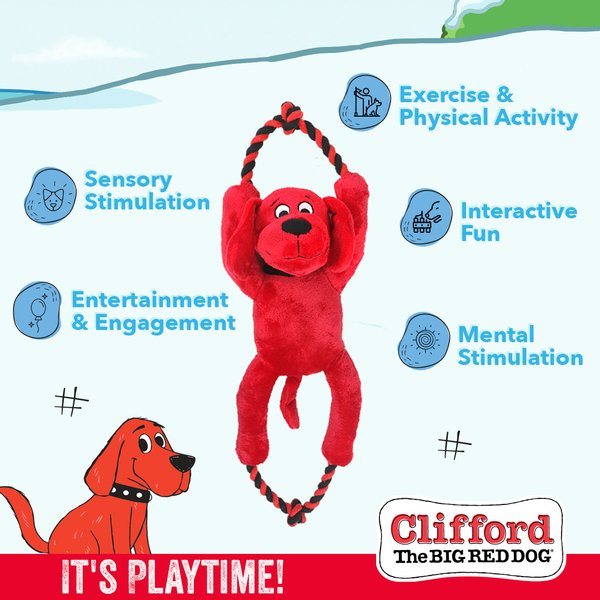 Show full view: Clifford The Big Red Busy Body Rope Plush Dog Toy slide 4 of 8