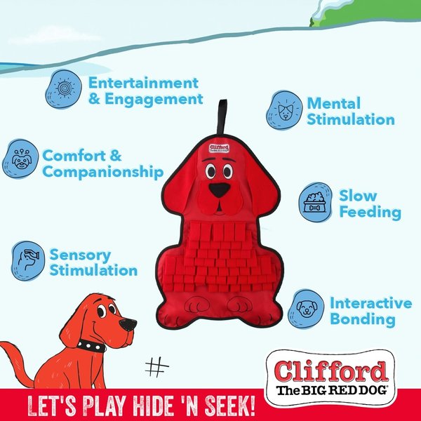 Show full view: Clifford The Big Red Dog Hide n' Seek Snuffle Mat Puzzle Dog Toy slide 4 of 8