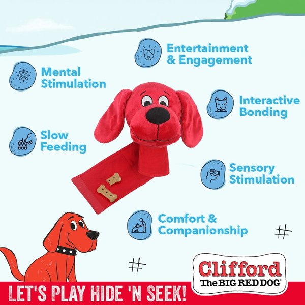 Show full view: Clifford The Big Red Dog Snug Snuffy Mat Combo Plush & Puzzle Dog Toy slide 4 of 9